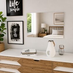 Glass Wall Mirror 60x40 cm Silver for Stylish Home Spaces