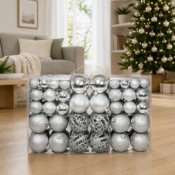 Elevate Your Holidays with 100 Silver Christmas Ornaments