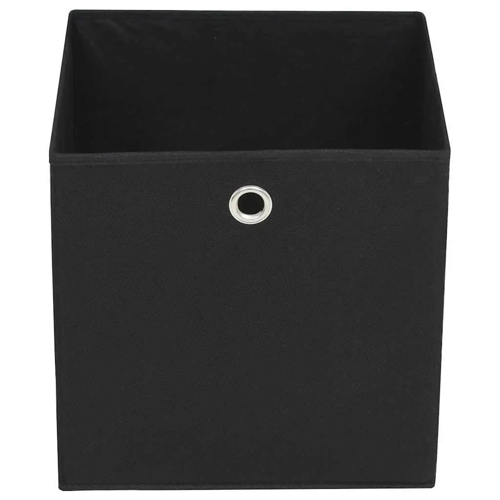 Non-woven Storage Boxes 10 Pack Household Organisers Black Fabric Foldable