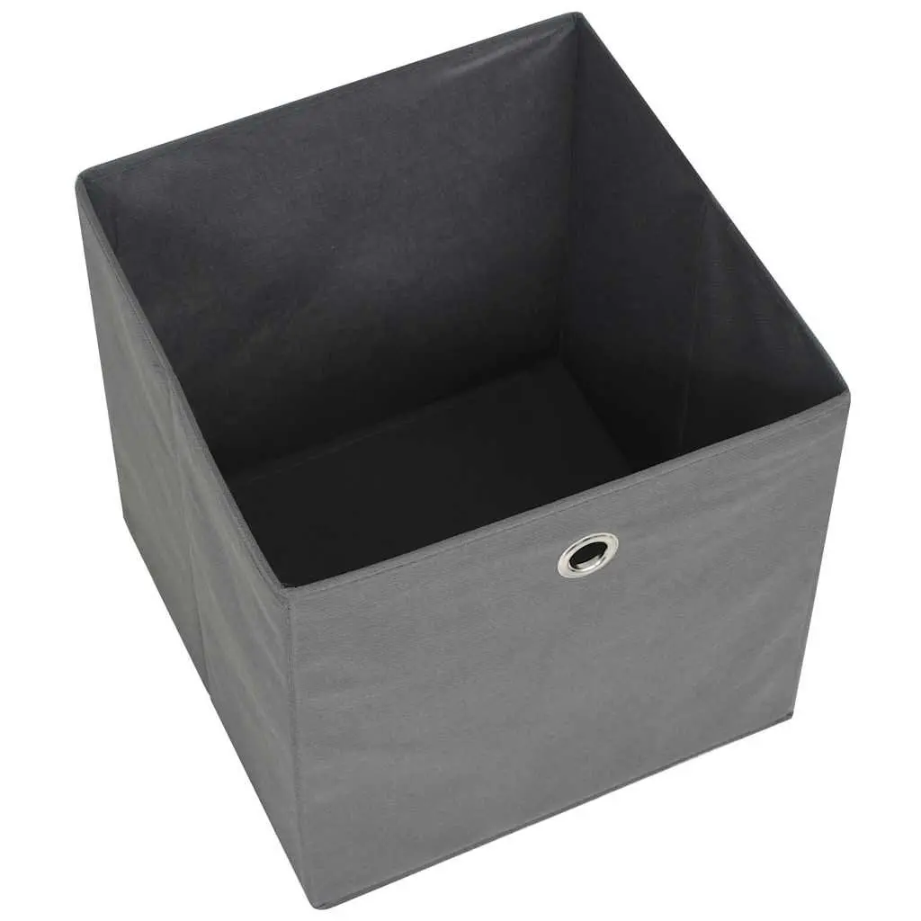 Storage Boxes 32x32x32 cm Non-woven Fabric Grey Collapsible Organiser 10 Piece