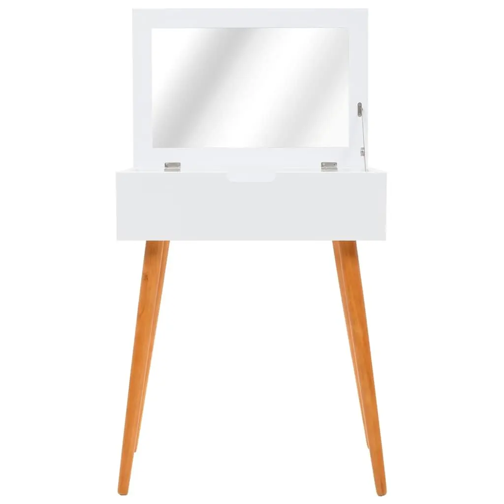 Dressing Table 60cm White MDF Lift-up Mirror Panel with Jewellery Compartments