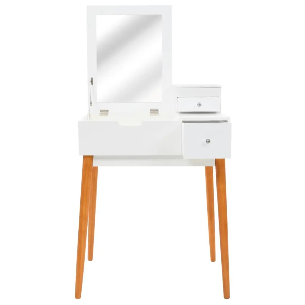 Dressing Table 60cm White with Hinged Mirror and Jewellery Storage