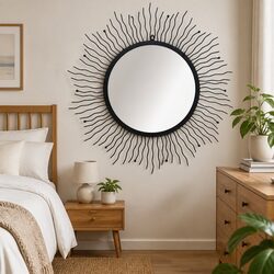 Stylish 80cm Sunburst Wall Mirror for Home Decor