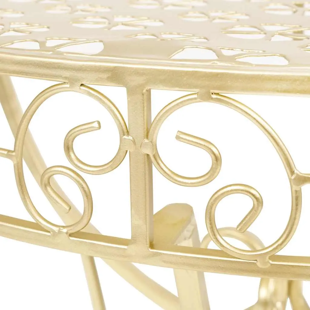 Half Round Side Table Vintage Style Gold Metal Display Stand