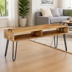 Elevate Your Living Room with a Solid Mango Wood TV Stand