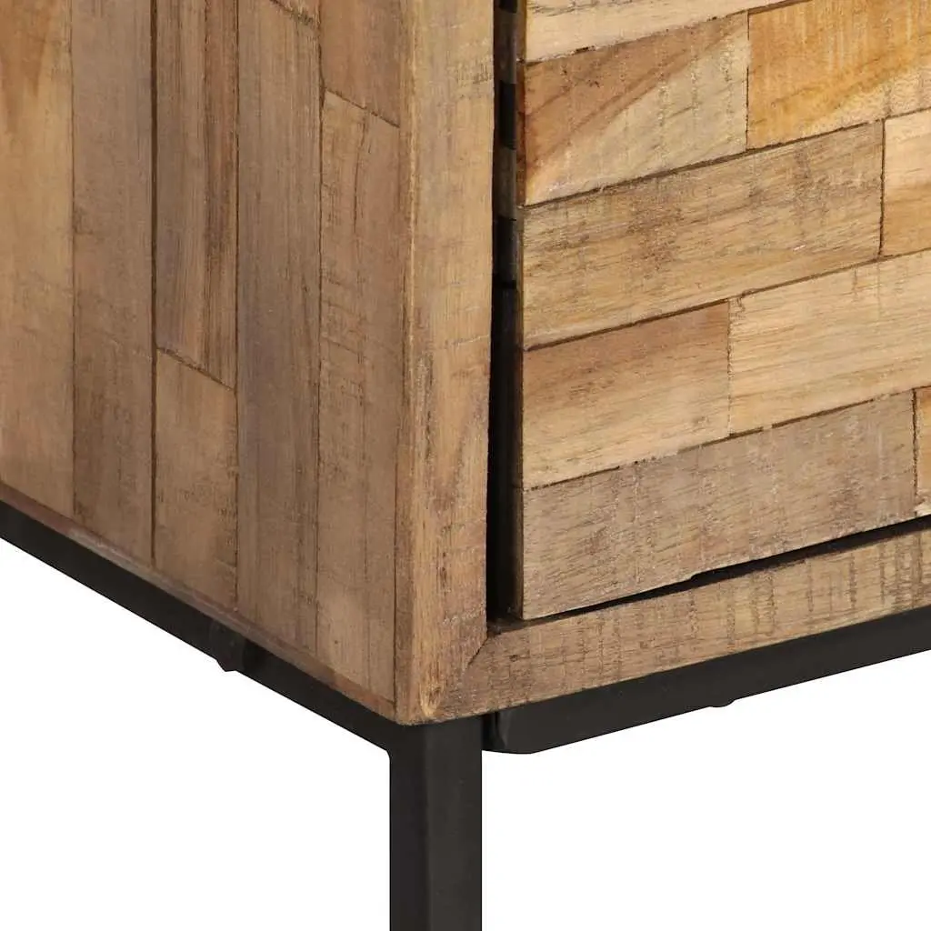Reclaimed Teak Wood Sideboard Cabinet 60 x 30 x 75 cm Rustic Handmade Storage Furniture