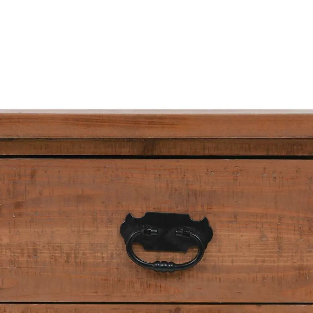 Solid Fir Wood Console Table 126cm Rustic Vintage Accent Furniture