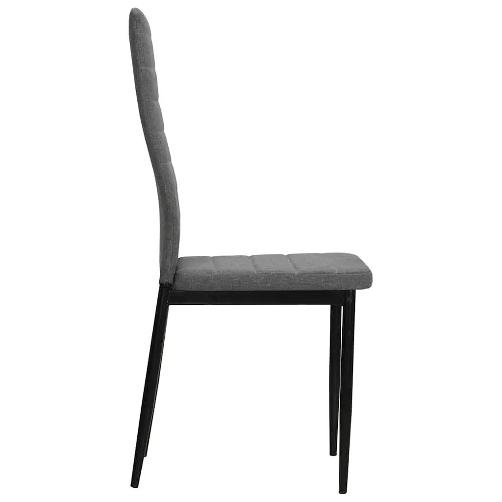 Dining Chairs Set 4 pcs Grey Fabric Kitchen Room Seating Comfortable Padded