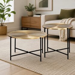 Elevate Your Space with 2-Piece End Tables in Gold