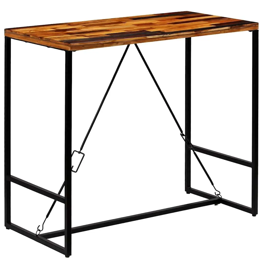 Bar Table 120 x 60 cm Solid Reclaimed Wood Industrial Style with Steel Legs