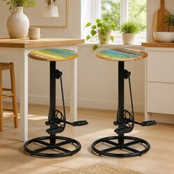 2 pcs Wooden Bar Chairs for a Stylish Dining Experience
