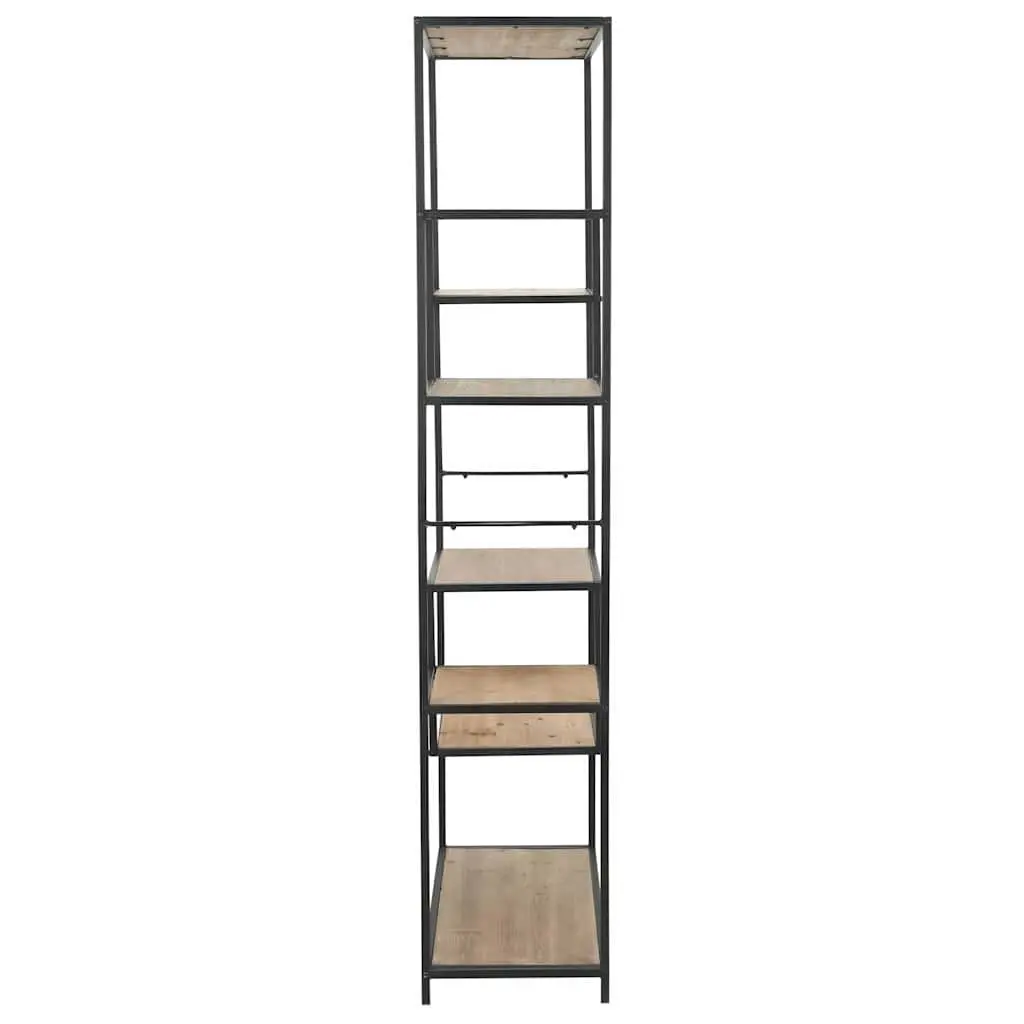 Bookcase Standing Shelf 90.5cm Solid Firwood Steel Frame Industrial Storage Display