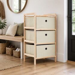 Elevate Your Home with a Wooden Storage Rack and Baskets
