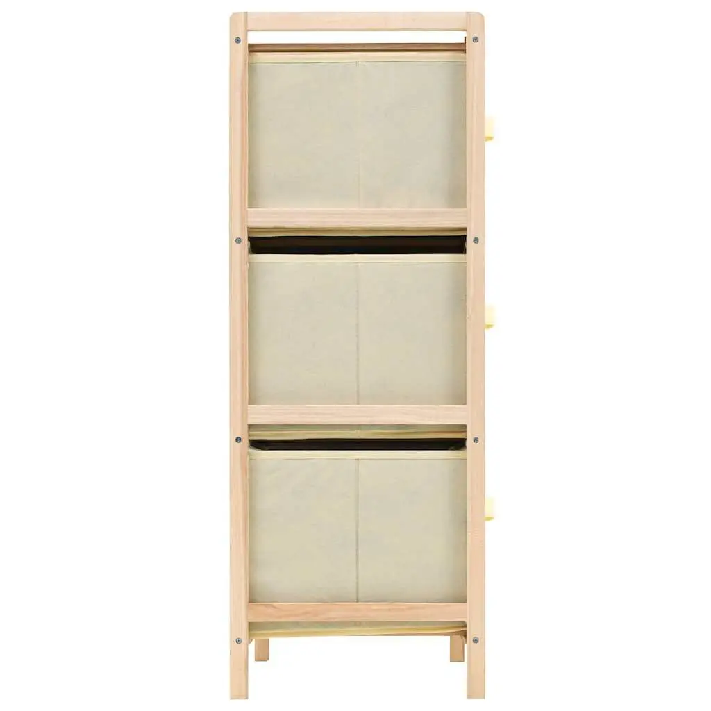 Storage Rack 6 Fabric Baskets Cedar Wood Lightweight Home Organizer