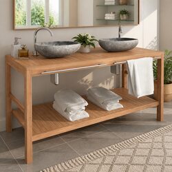 Elevate Your Bathroom with a Solid Teak Vanity Cabinet