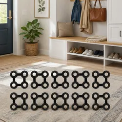 Enhance Your Space with Black Rubber Mat Connectors - 10 Pack
