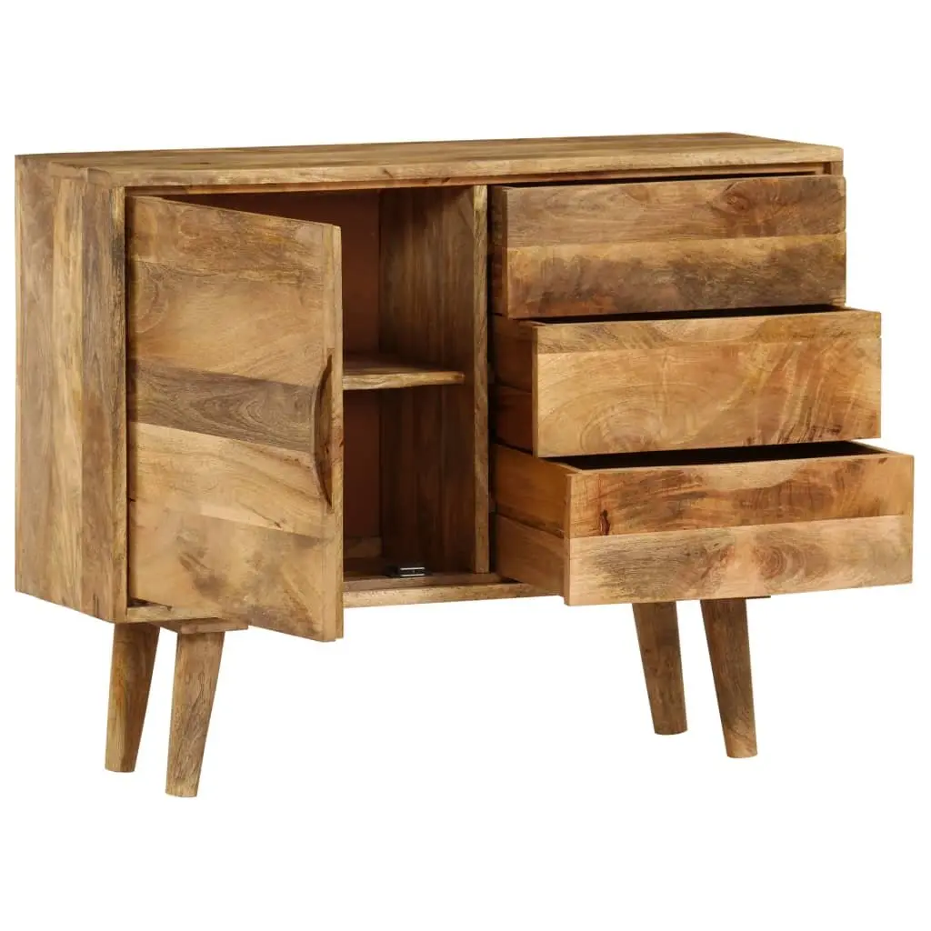 Sideboard 90x30x69cm Solid Mango Wood Vintage Storage Cabinet
