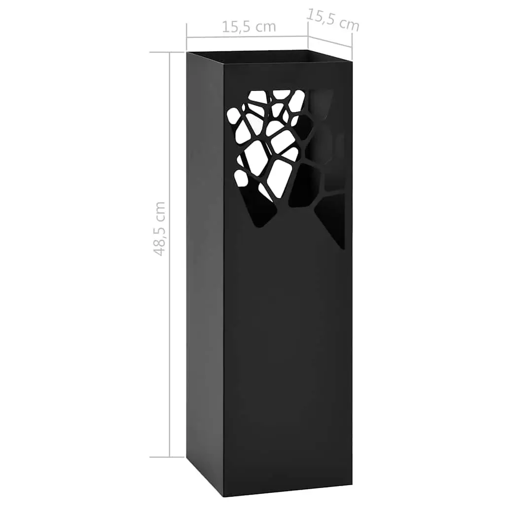 Umbrella Stand Black Steel Holder with Removable Drip Tray for Umbrellas Walking Sticks Poles