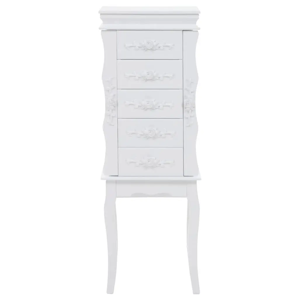Jewelry Cabinet White Free Standing Organizer for Earrings Necklaces