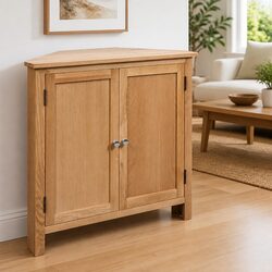 Brown Wooden Corner Storage for Enhanced Room Style 80x33.5x78 cm