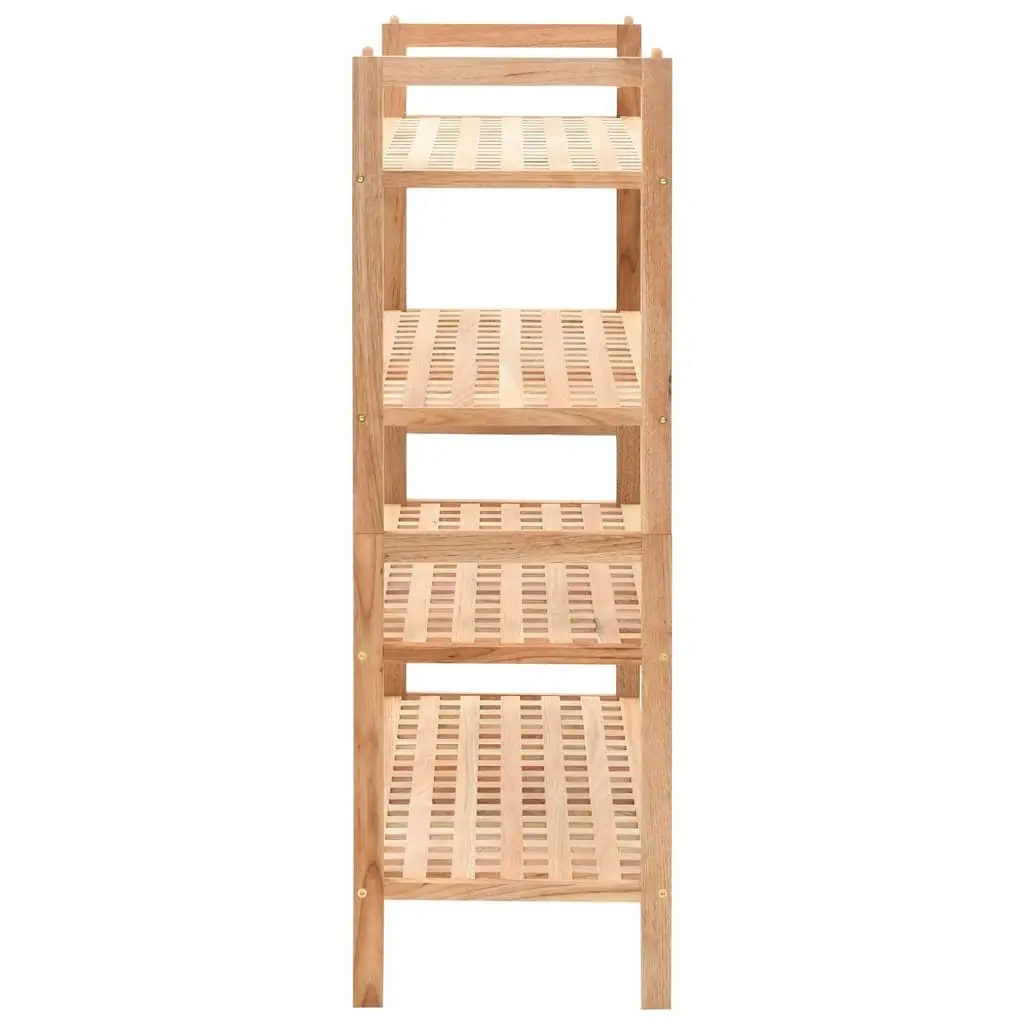 Shoe Rack 4 Shelves Walnut Wood Storage Organiser Latticed Platform