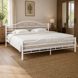 Transform Your Bedroom with a Modern White Metal Bed Frame