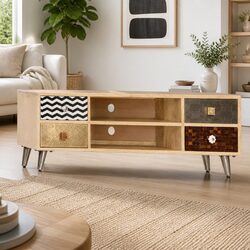 Enhance Your Living Room with this Mango Wood TV Stand