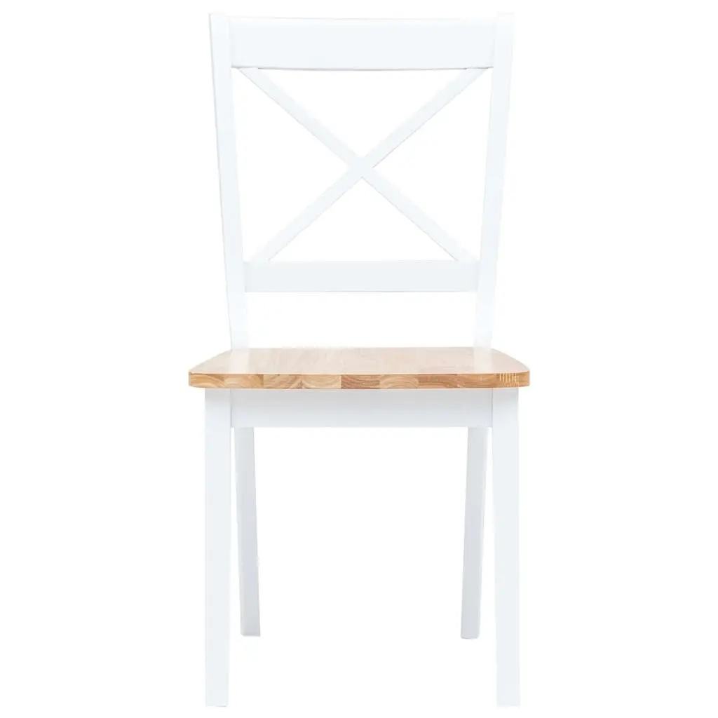 White Ergonomic Dining Chairs Set 4 Pieces Wooden Frame Kitchen Furniture
