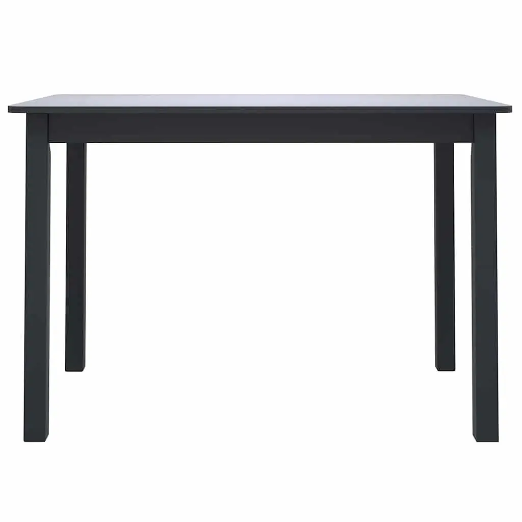 Dining Table 114x71x75 cm Solid Rubber Wood Black Kitchen Furniture