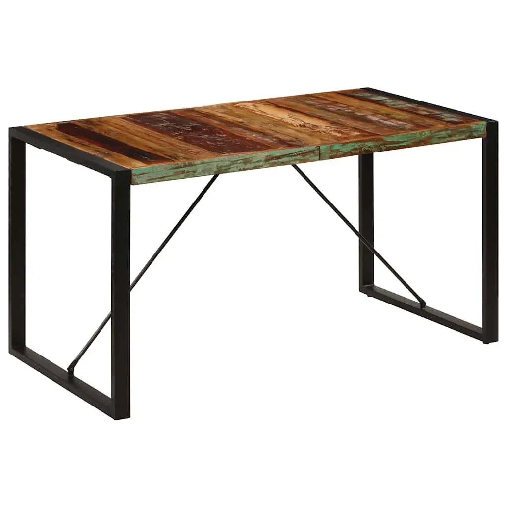 Dining Table 140x70x75 cm Solid Reclaimed Wood Handmade Rustic Kitchen Furniture