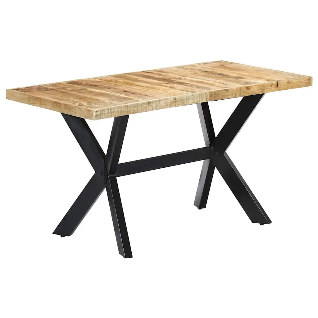 Dining Table 140x70x75 cm Solid Mango Wood Industrial Style Furniture