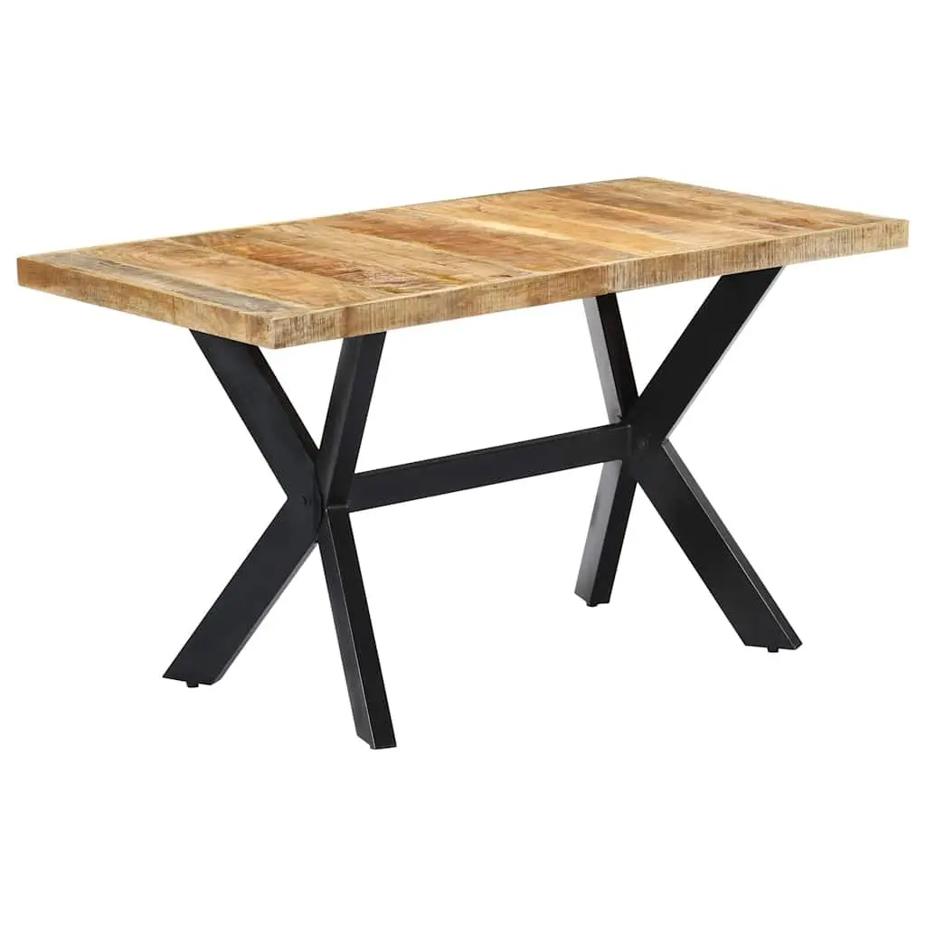 Dining Table 140x70x75 cm Solid Mango Wood Industrial Style Furniture