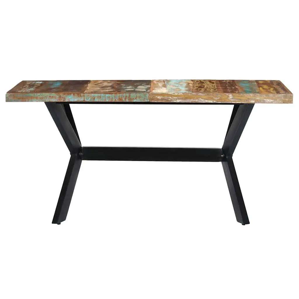 Dining Table 140x70x75 cm Solid Reclaimed Wood Steel Frame Industrial