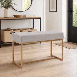 Elegant Grey Velvet Bench for Your Entryway