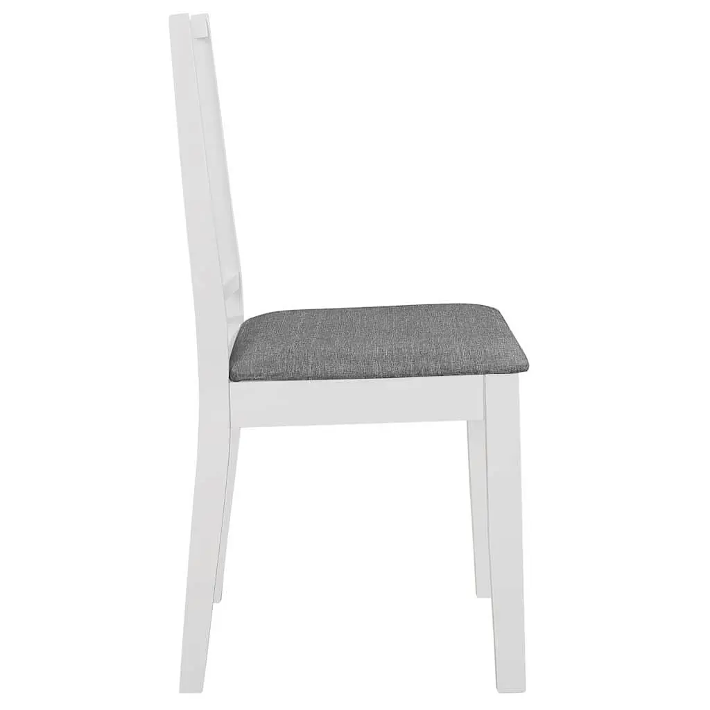 Dining Chairs 4 Piece White Solid Wood Cushioned Seating Set
