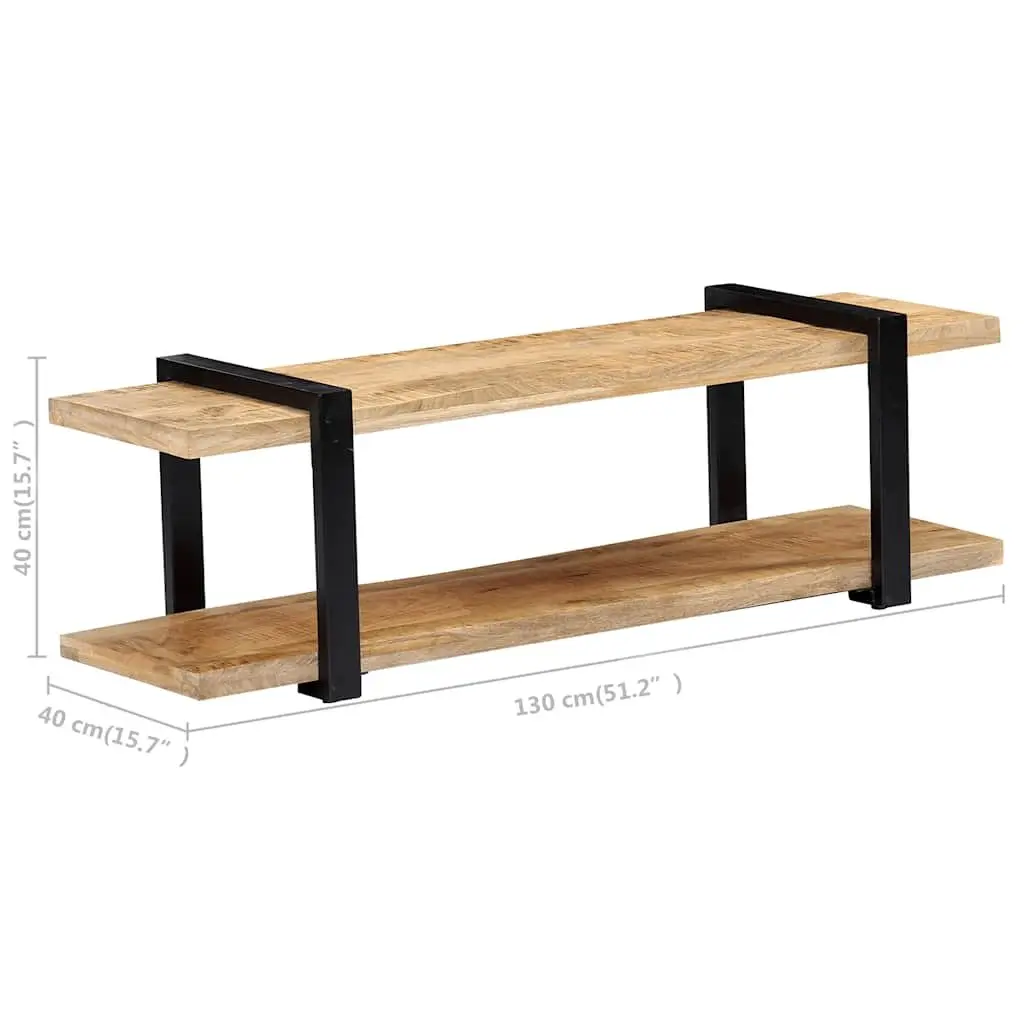 TV Cabinet 130x40x40 cm Solid Mango Wood Brown Industrial Style