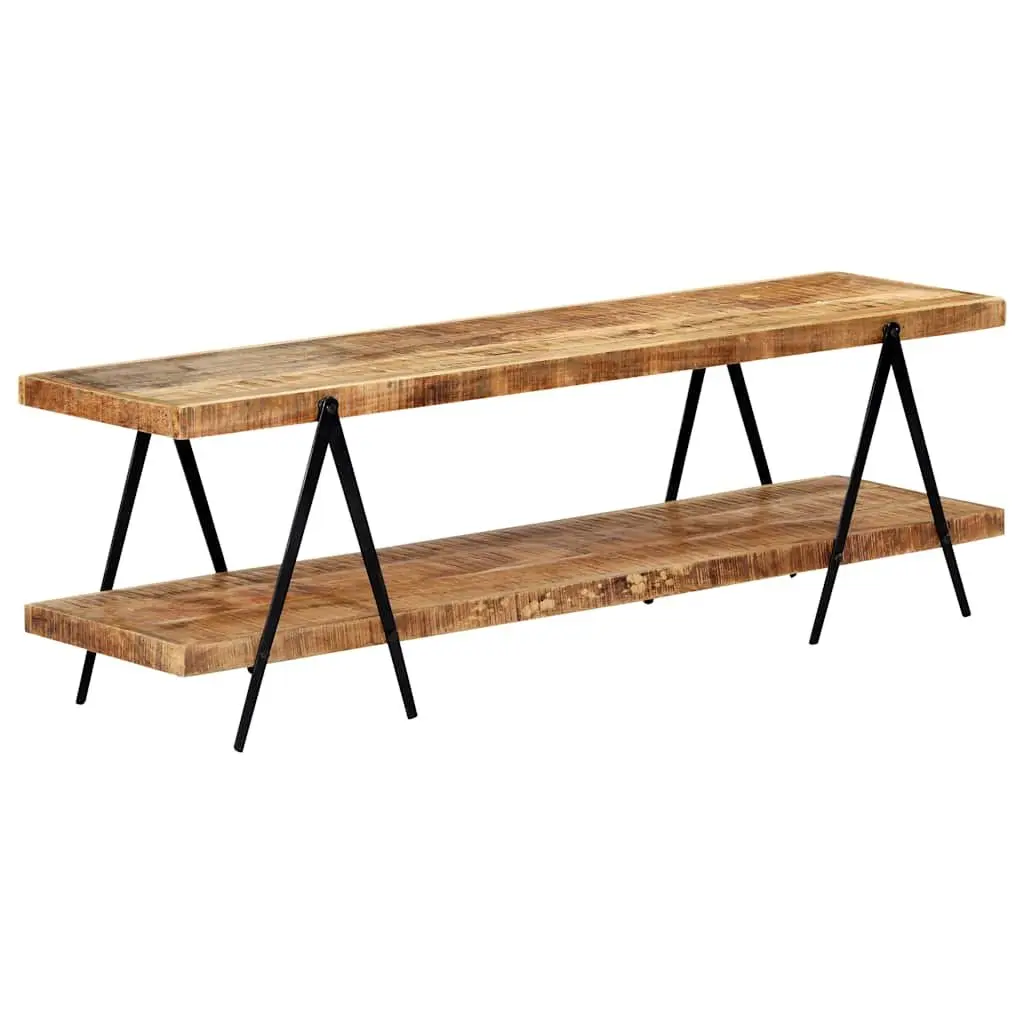 TV Cabinet 160x40x50 cm Solid Mango Wood 2 Shelves Storage Unit