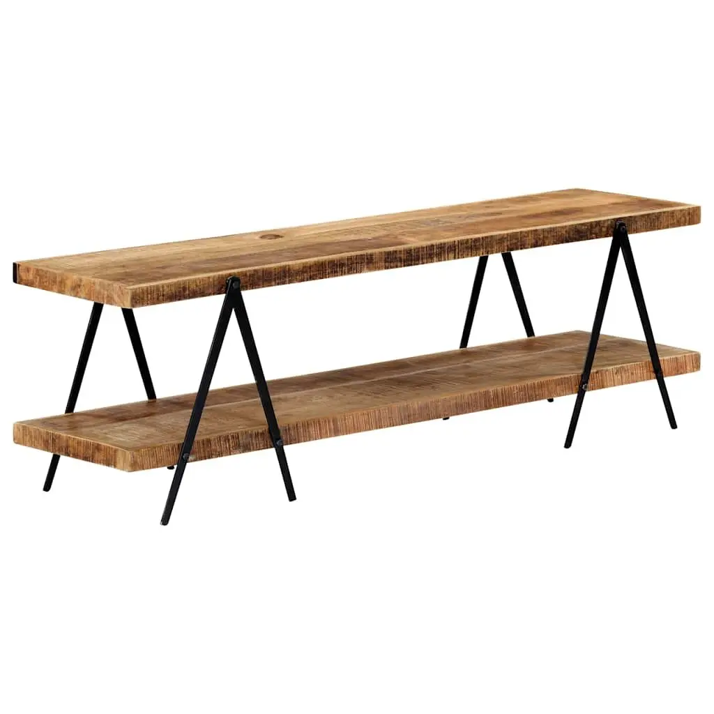 TV Cabinet 160x40x50 cm Solid Mango Wood 2 Shelves Storage Unit