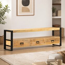 Rustic Lowboard Storage Cabinet 150x30x45 cm for TV