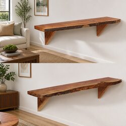 Wall Shelves 2 pcs 90x20x18 cm Solid Acacia Wood Brown Rustic Storage Display