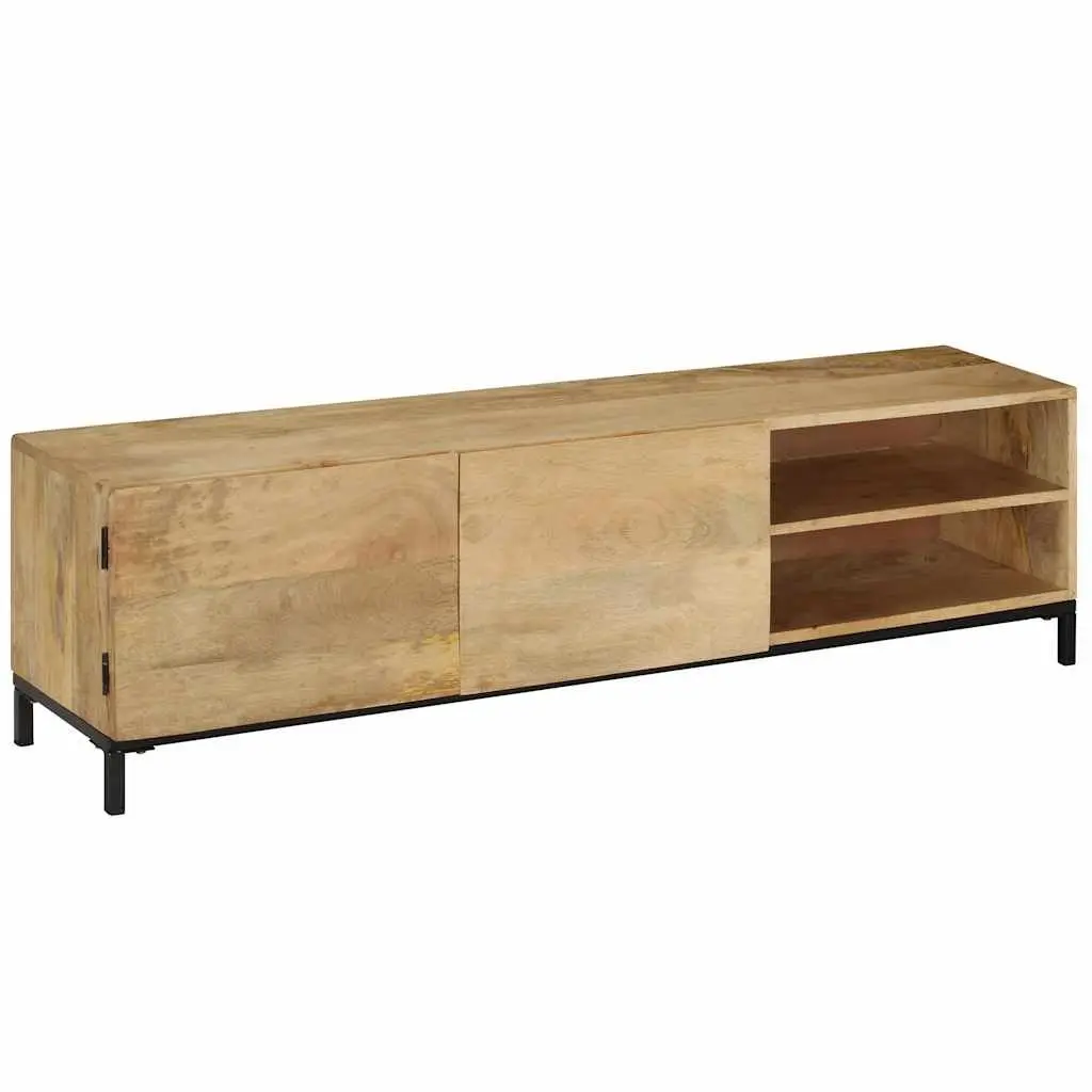 TV Cabinet 145x30x41 cm Solid Mango Wood Antique Style HiFi Storage Unit
