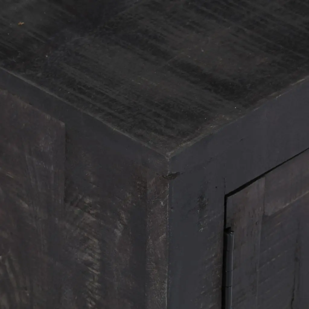 TV Cabinet Black 118x30x40cm Solid Mango Wood Storage Unit Furniture