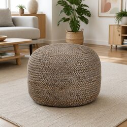 Chic Grey Pouffe Footstool for Your Home Decor