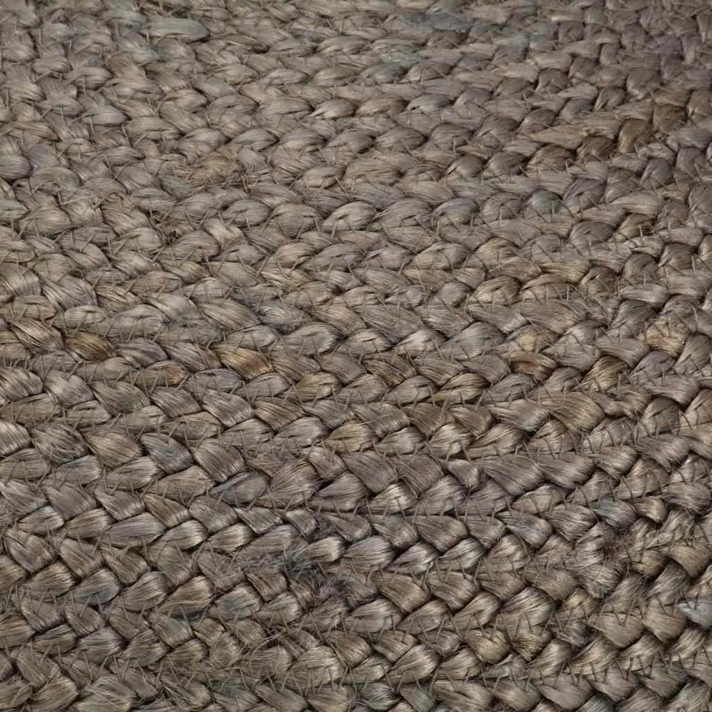 Handmade Pouffe Footstool 45 x 30 cm Grey Braided Jute Foam Filled Relaxation Foot Rest