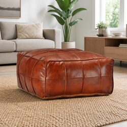 Tan Pouffe Footstool: Enhance Your Home Style