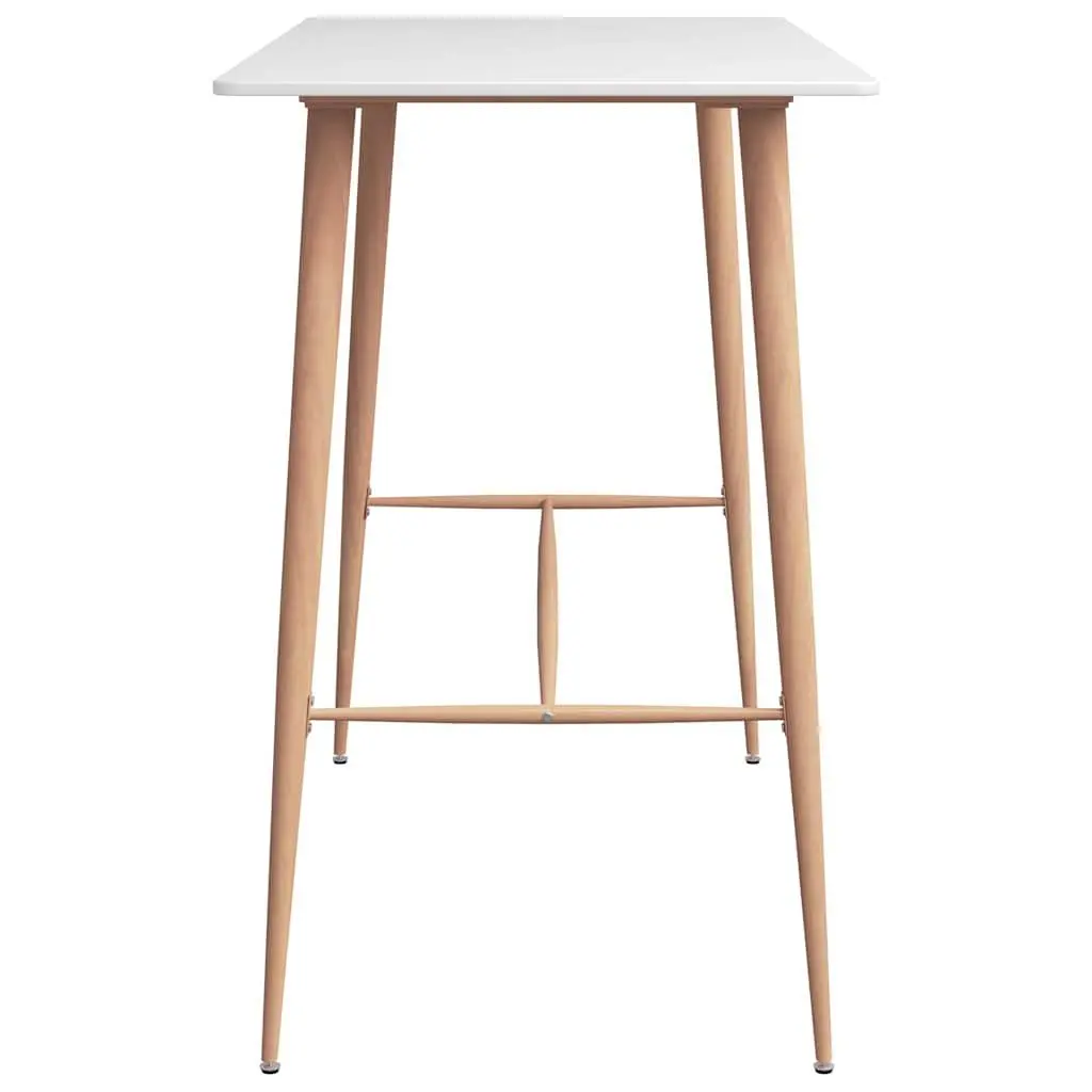 Bar Table White Durable MDF Top Sturdy Metal Legs Easy to Clean