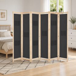 Grey 6-Panel Room Divider