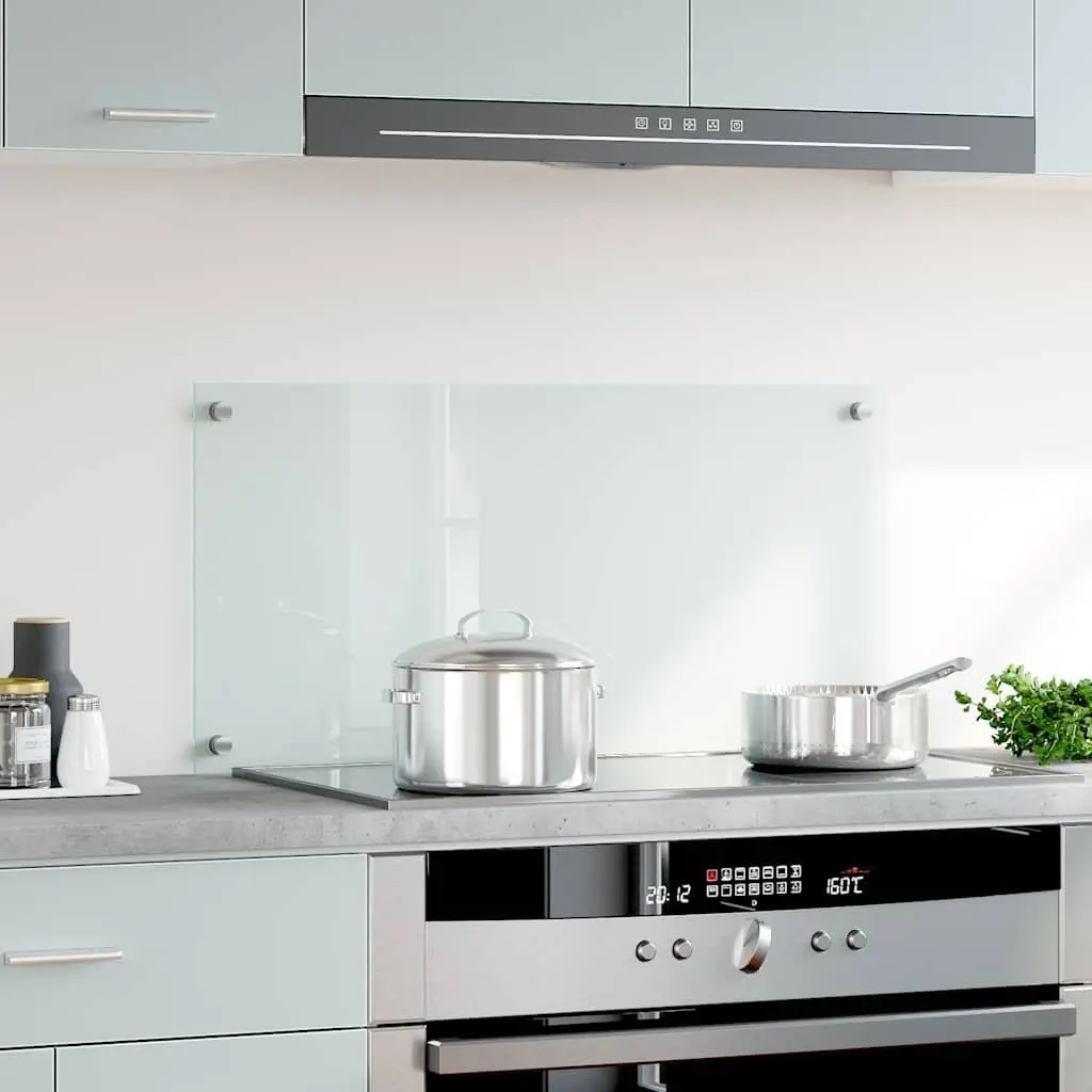 Tempered Glass Kitchen Backsplash 80x40 cm Transparent Heat Resistant
