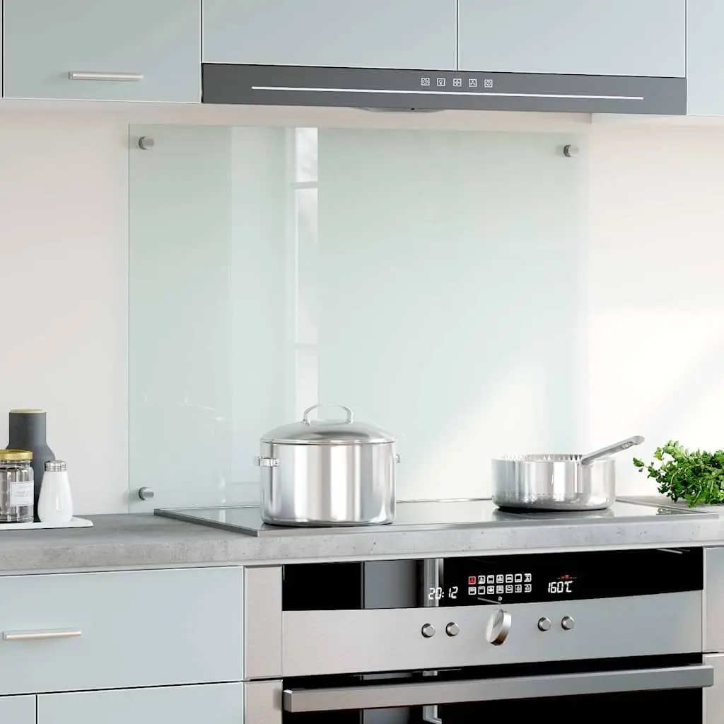 Tempered Glass Kitchen Splashback 80x60cm High Heat Resistance Transparent Wall Protection