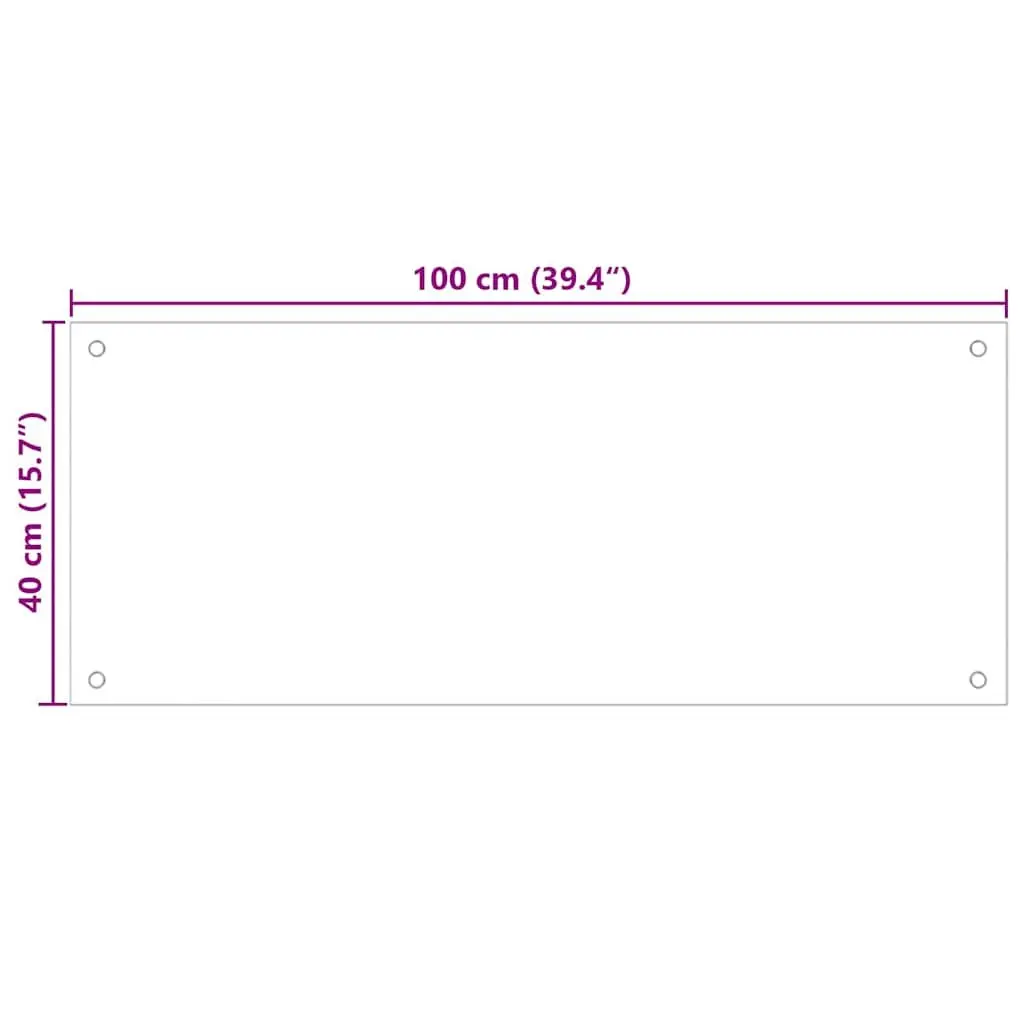 Tempered Glass Kitchen Backsplash 100x40cm Heat-Resistant Transparent Surface